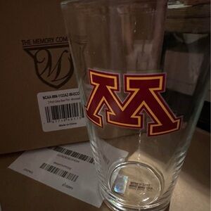 University of Minnesota Glass Pint Set of 2 - Maroon & Gold M Logo